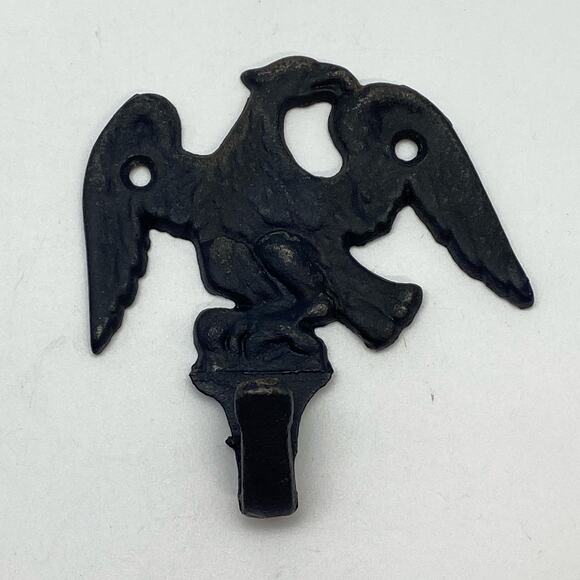 Federal Style Black Cast Iron Flying Eagle Towel Robe Hat Coat Keys‎ Hook JM172 - Picture 3 of 10